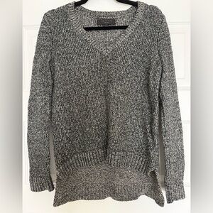 rag & bone Black and White Marled V-Neck Sweater